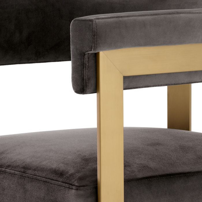Bar Stool Clubhouse savona grey velvet