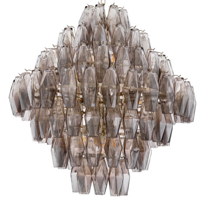 Chandelier Benini L nickel finish smoke glass