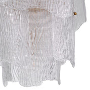 Lámpara de araña Asinara S de cristal transparente texturizado