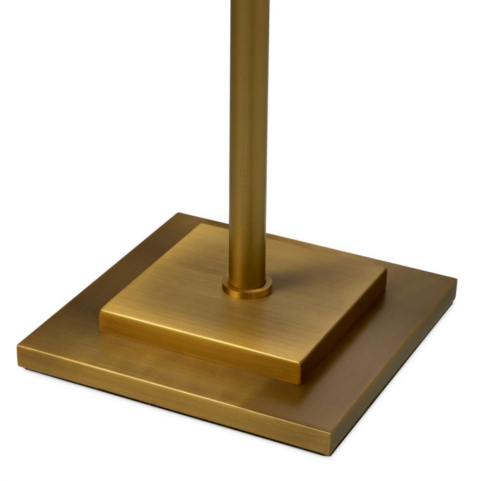 Floor Lamp Tryon antique brass finish incl beige pleated shade