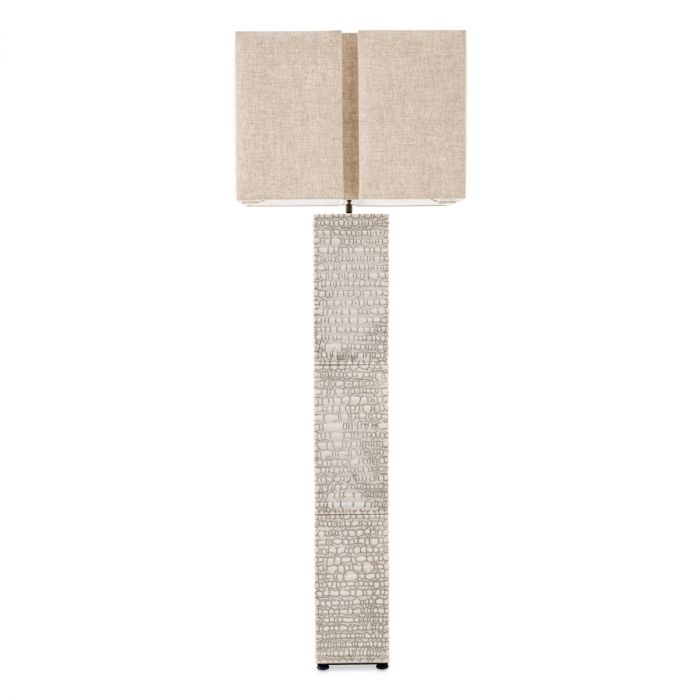 Floor Lamp Division raku ceramic crackled white incl shade