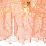 Lámpara de araña Solange de cristal rosa