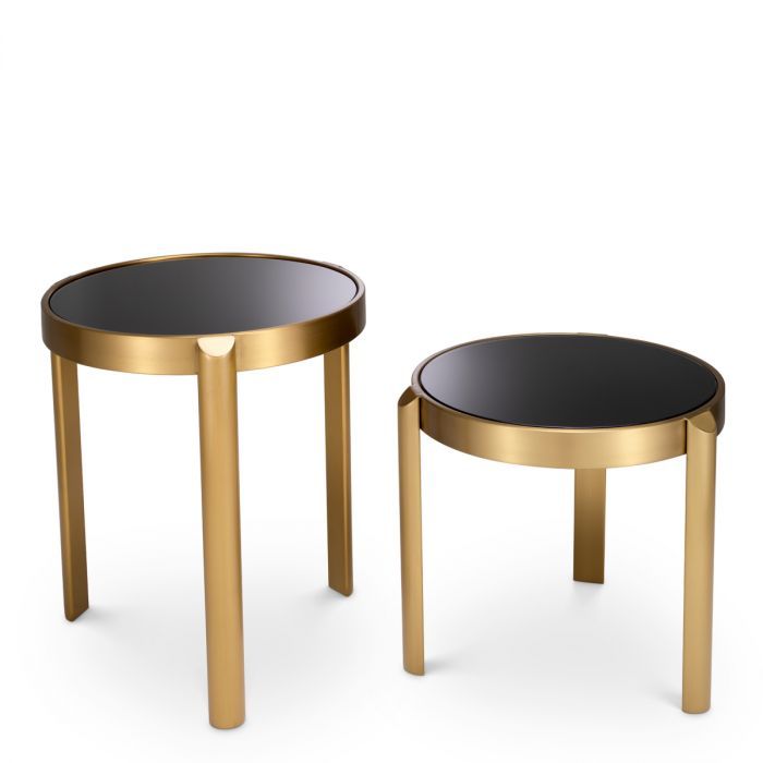 Side Table Buena brushed brass finish set of 2