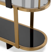 Mueble Clio redondo bajo acabado latón cepillado