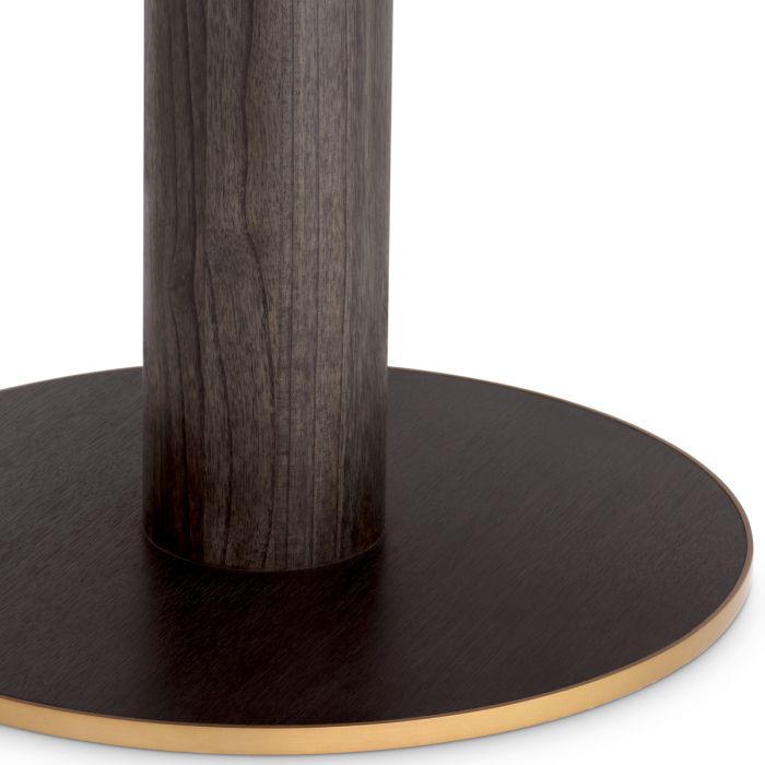 Dining Table Astro mocha oak veneer brushed brass finish