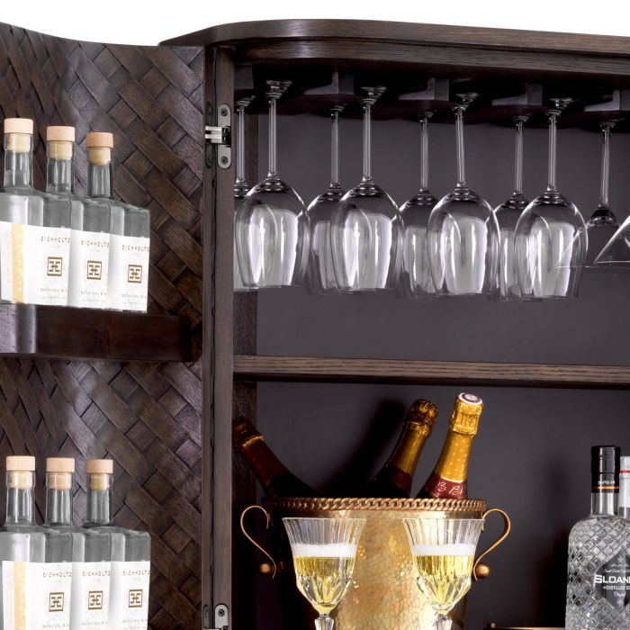 Bar Cabinet Nilsson oak veneer bronze finish