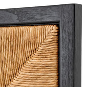 Headboard Aruba classic black finish natural seagrass