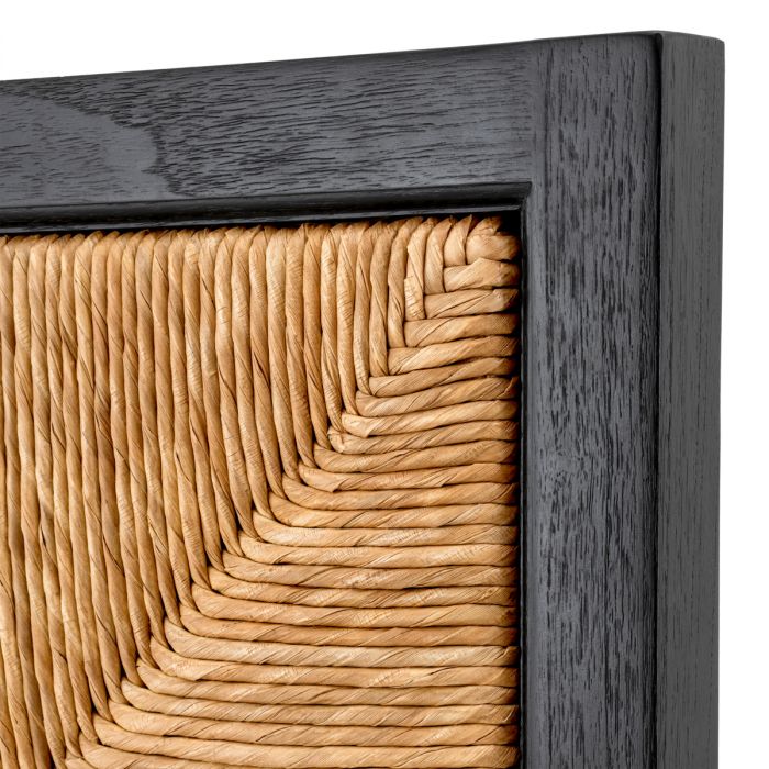 Headboard Aruba classic black finish natural seagrass