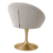 Silla de comedor O'Neill bouclé acabado latón cepillado gris