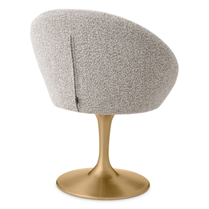 Silla de comedor O'Neill bouclé acabado latón cepillado gris