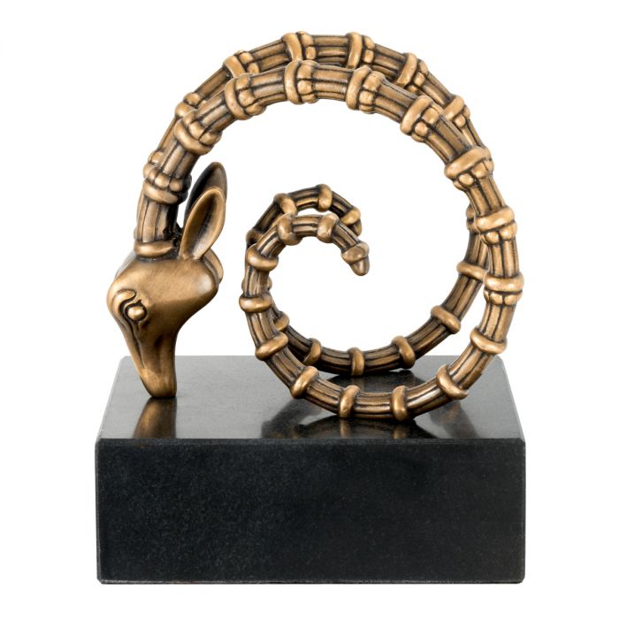 Bookend Ibex vintage brass finish set of 2