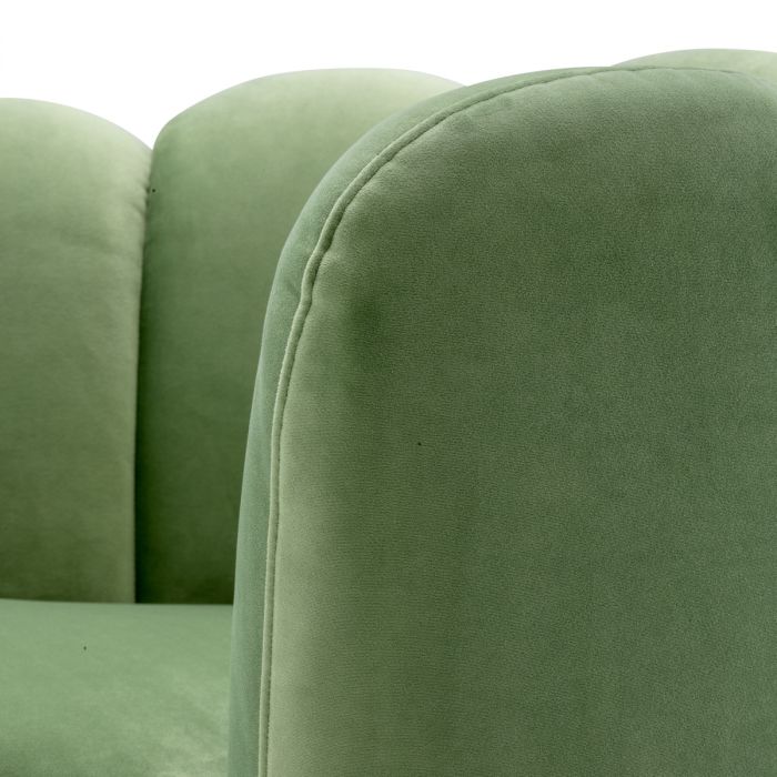 Silla giratoria Mirage savona terciopelo verde pistacho