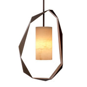 Chandelier Santos gunmetal finish incl alabaster