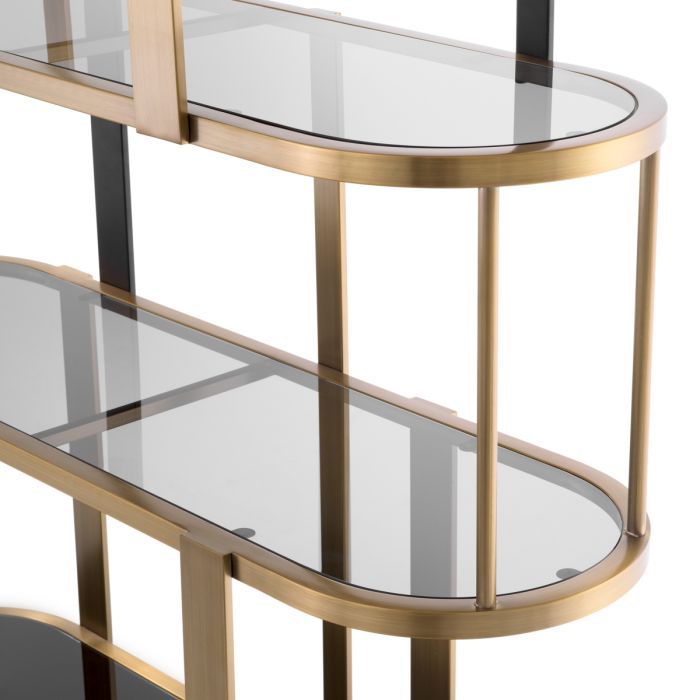 Cabinet Clio Round brushed brass finish