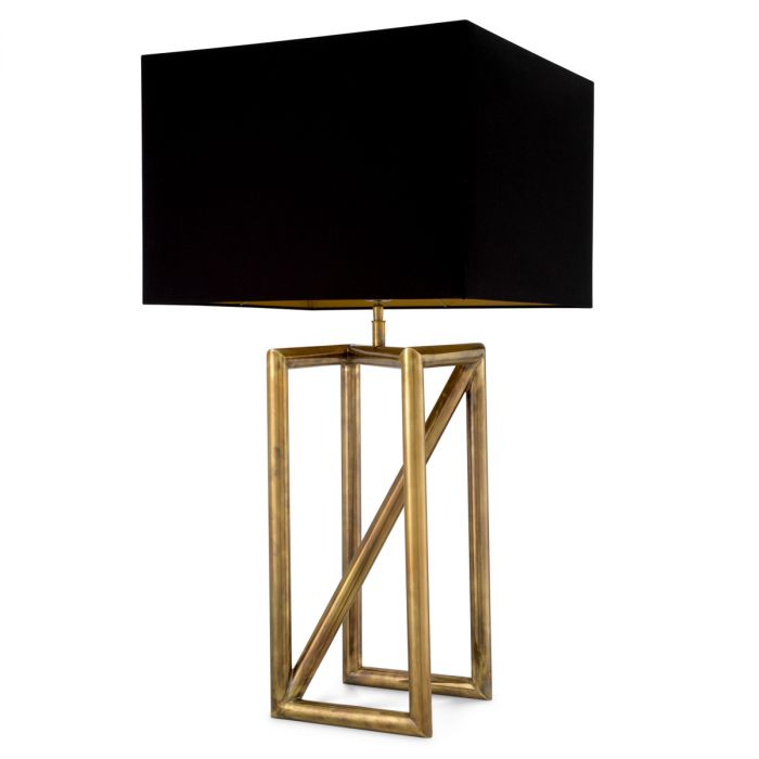 Table Lamp Michelino vintage brass finish incl shade