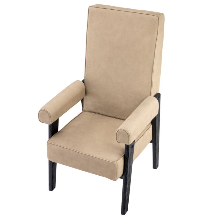 Chair Milo high black oak beige nubuck