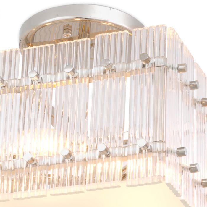 Ceiling Lamp Ruby square nickel finish
