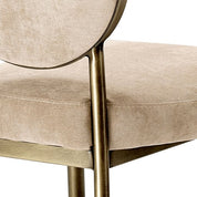 Dining Chair Scribe dark brass greige velvet