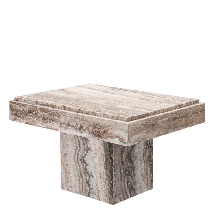 Side Table Sartoria silver travertine