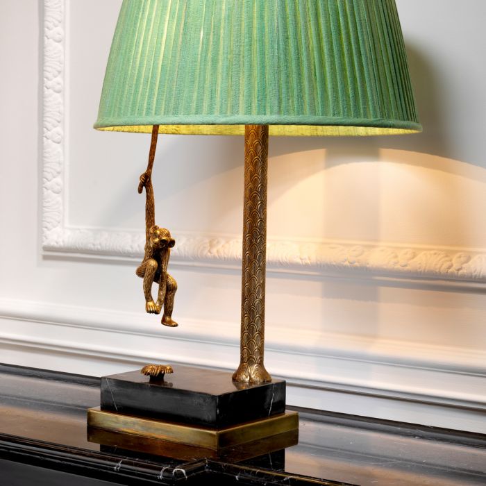 Table Lamp Jungle vintage brass finish incl shade