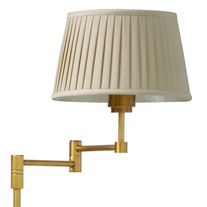 Floor Lamp Corbin antique brass finish incl beige pleated shade