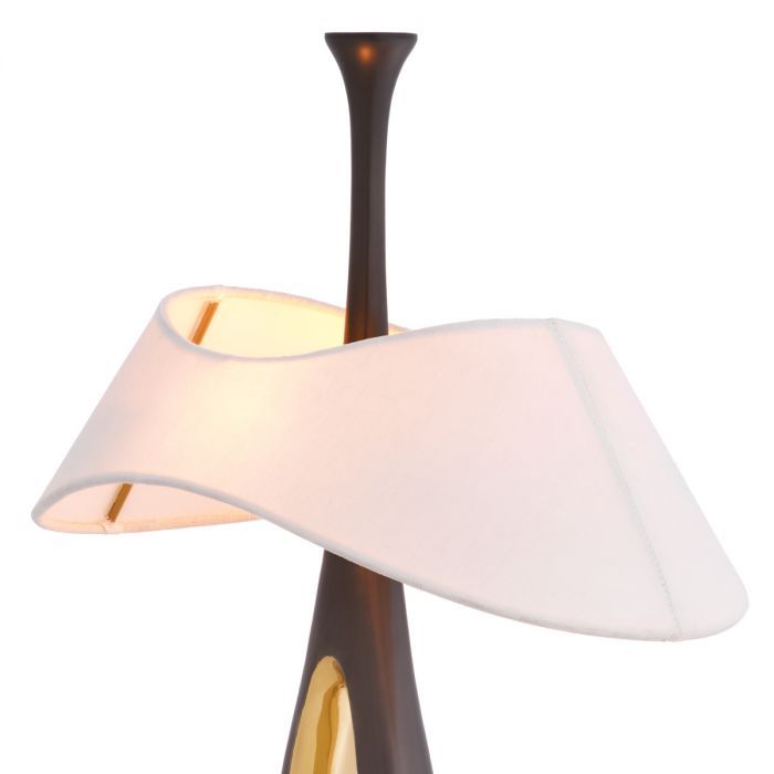 Table Lamp Gianfranco gunmetal polished brass finish incl shade