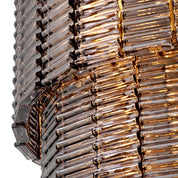 Chandelier Imperial brushed brass finish smoke glass