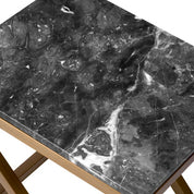 Side Table Criss Cross brushed brass finish grey marble