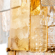 Lámpara de araña Cassiano estructura de cristal acabado latón antiguo