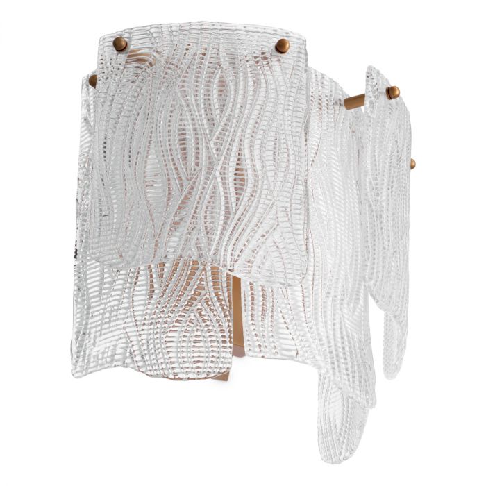 Lámpara de pared Asinara cristal transparente texturizado