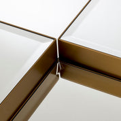 Coffee Table Esposito brushed brass finish black glass set of 4