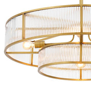 Chandelier Montparnasse antique brass finish