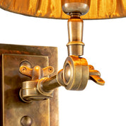 Wall Lamp Wentworth Single vintage brass finish incl black shade