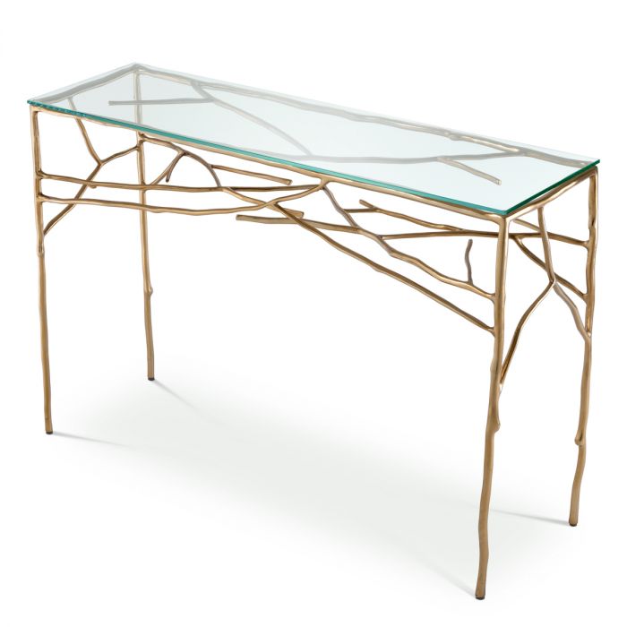 Mesa Consola Antico acabado oro
