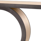 Mesa Consola Odis chapada en roble natural acabado bronce