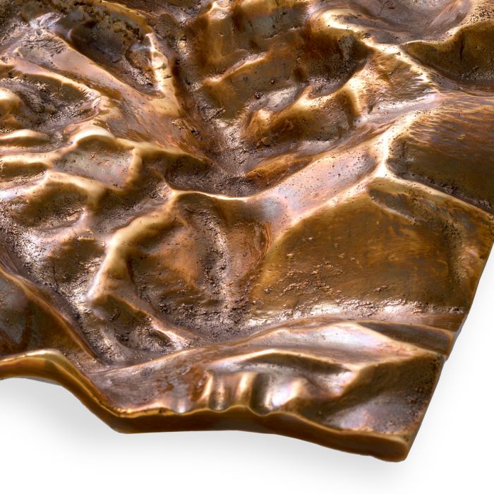 Tray Makassar vintage brass finish