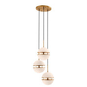 Hanging Lamp Spiridon Triple antique brass finish