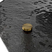 Coffee Table Cortes brushed brass finish casted smoke glass