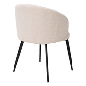 Silla de comedor Lloyd con brazo bouclé crema juego de 2