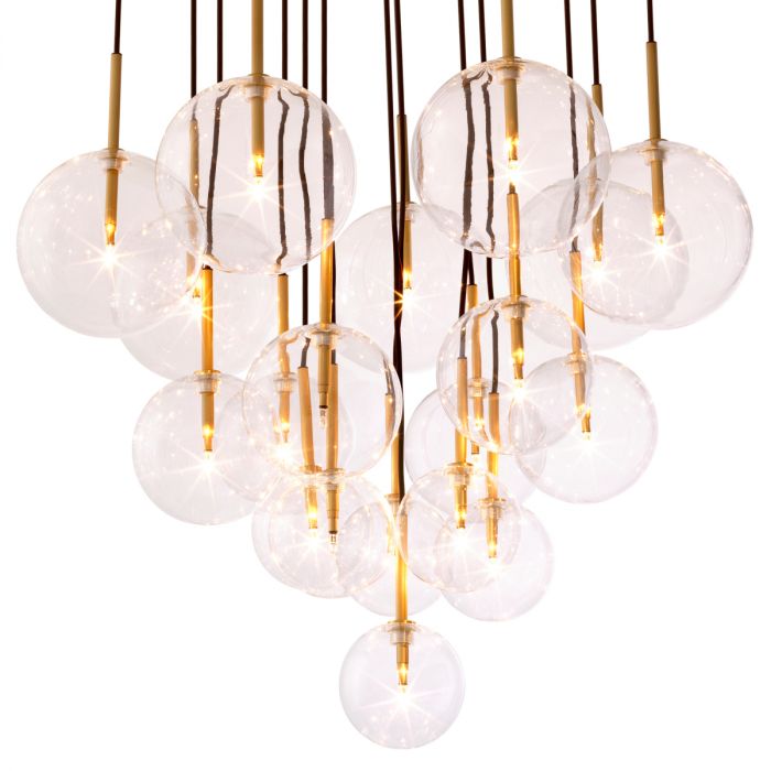 Chandelier Aulani antique brass finish