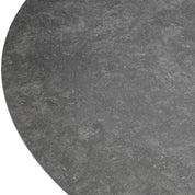 Mesa de comedor exterior Volterra redonda de cerámica gris con acabado bronce