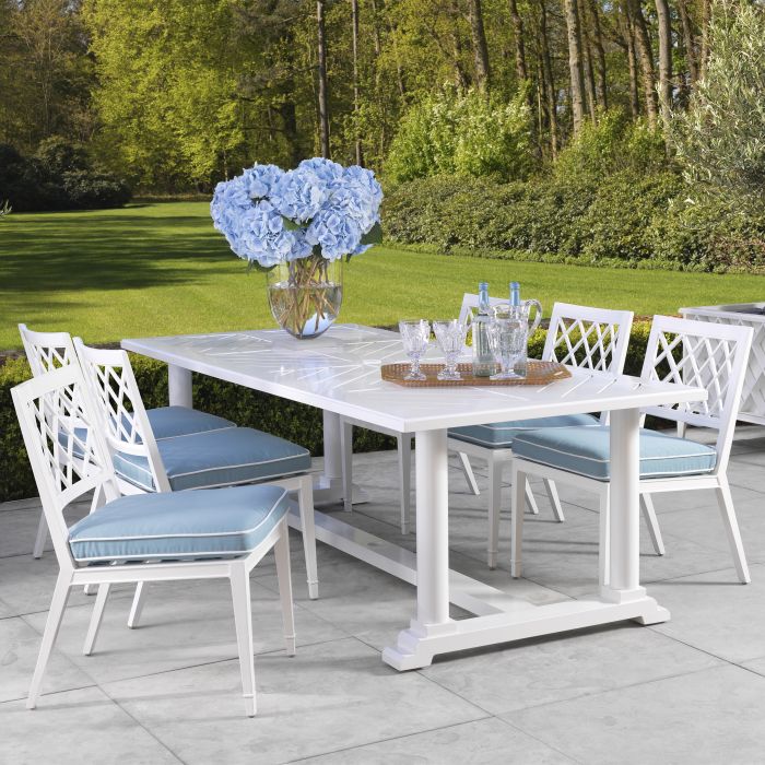 Outdoor Dining Table Bell Rive rectangular white