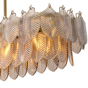 Chandelier Verbier rectangular light brushed brass finish