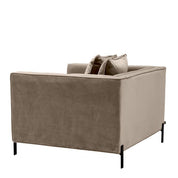 Silla Sienna savona terciopelo gris