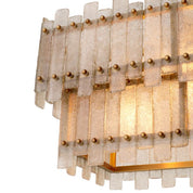 Chandelier Caprera rectangular antique brass finish