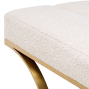 Stool Adonia brushed brass finish bouclé cream