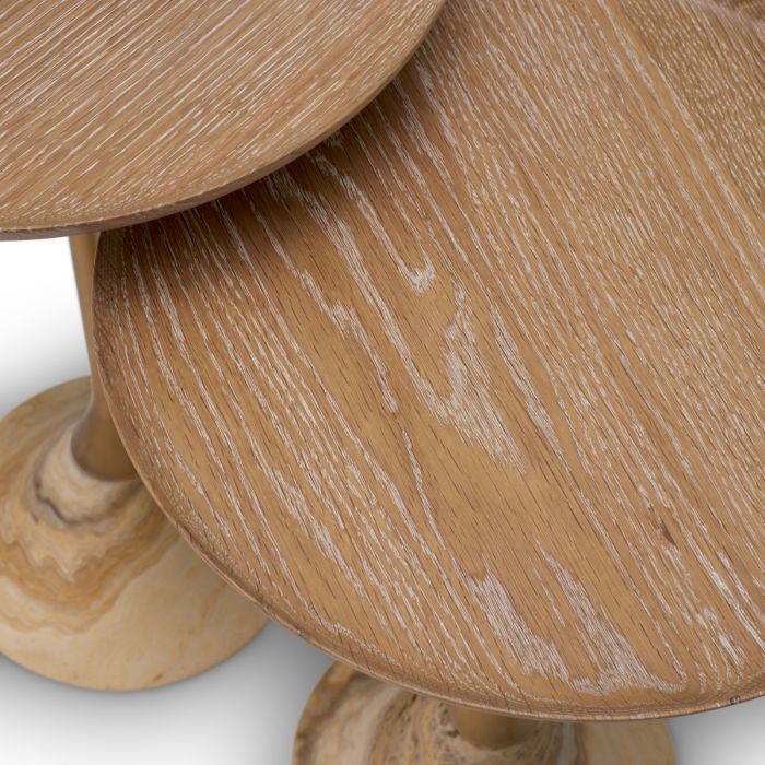 Mesa auxiliar de ónix de Puglia, juego de 2