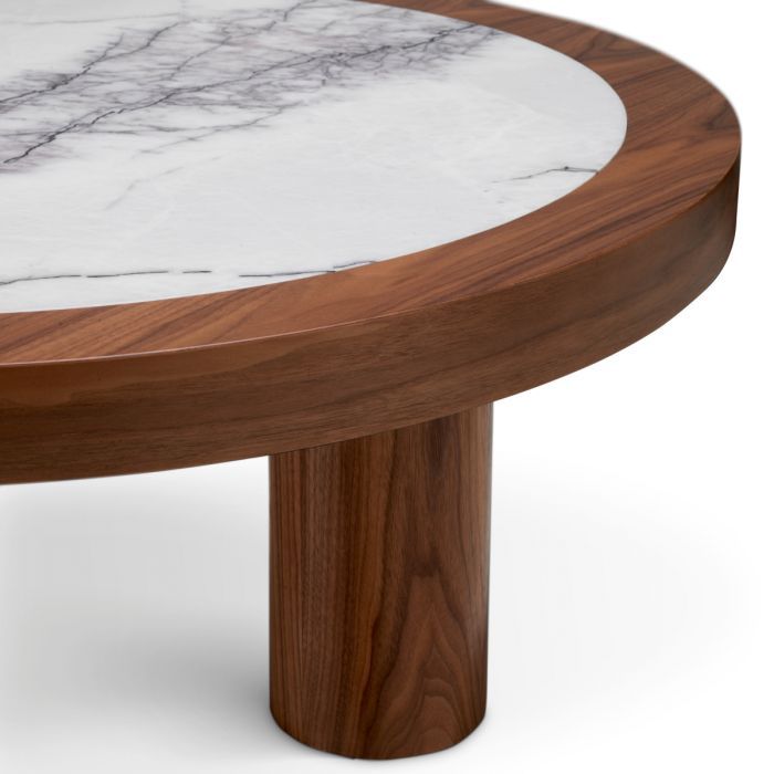 Coffee Table Presedio walnut veneer biano lilac marble