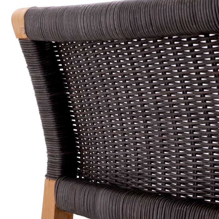 Outdoor Dining Chair Griffin natural teak grey weave faux rattan
