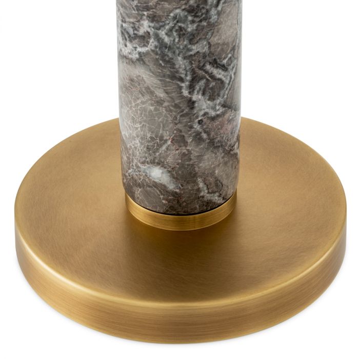Table Lamp Ziegèl antique brass finish grey marble